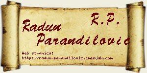 Radun Parandilović vizit kartica
